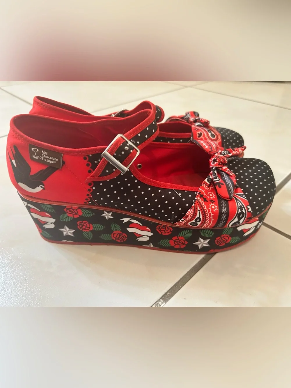 Hot Chocolate Design Chocolaticas Rockabilly Platform Mary Janes size 9
